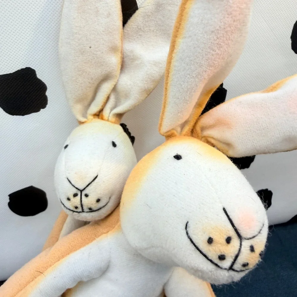 Crocodile Creek Plush Toy Kids Tan Guess How Much I Love You Hare Bunny Set